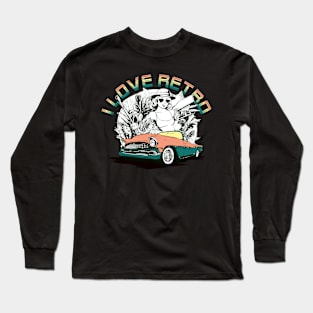 i love retro themed car and girl design Long Sleeve T-Shirt